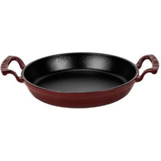 Lava Demir Döküm Yumurta Sahanı 24 cm Bordo Renkli Döküm Malzeme İndüksiyon Uyumlu