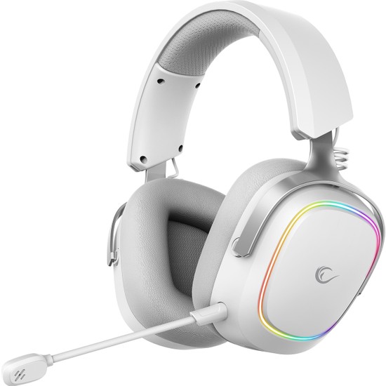 Rampage Retsu Beyaz/gri Kablosuz 2.4g+ Bluetooth Kumaş ve Deri Protein Earpad Mikrofonlu Oyuncu Kulaklığı