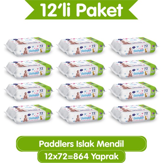 Paddlers Islak Mendil 864 Yaprak (12x72) – Koli
