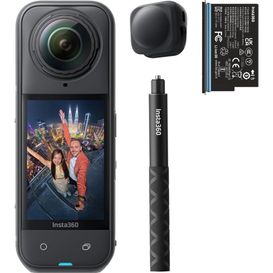 INSTA360 X5 360° Kamera Modeli Gelişmiş Özellikler ve Bağlantı Seçenekleri ile Starter Bundle