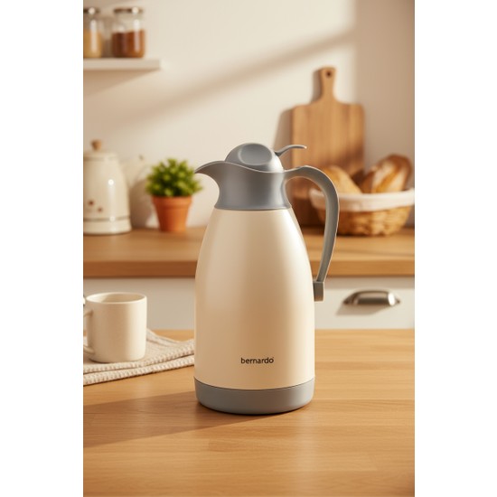 Bernardo Grandio Çelik Termos Krem 2 Litre