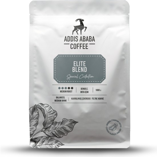 Addis Ababa Coffee Elite Blend Moka Pot Kahve 1000 Gr. MOKA POT ÖĞÜTÜLMÜŞ KAHVE