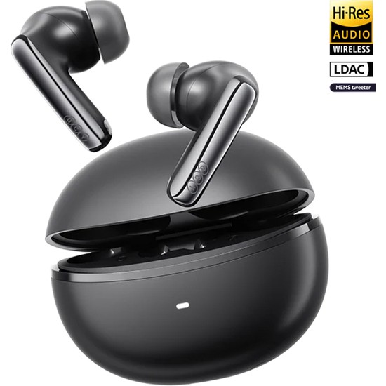 Qcy Melobuds N70 Bluetooth Kulaklık 6.0 - Kablosuz Şarj - Hi-Res-LDAC- Mems Tweeter-FastPair-Çift Cihaz Siyah