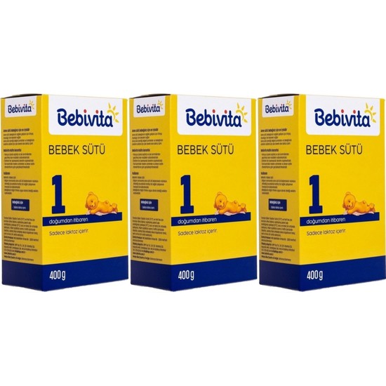 Bebivita Bebek Sütü 400GR No:1 (0-6 Ay) Doğumdan Itibaren (3 Lü Set)
