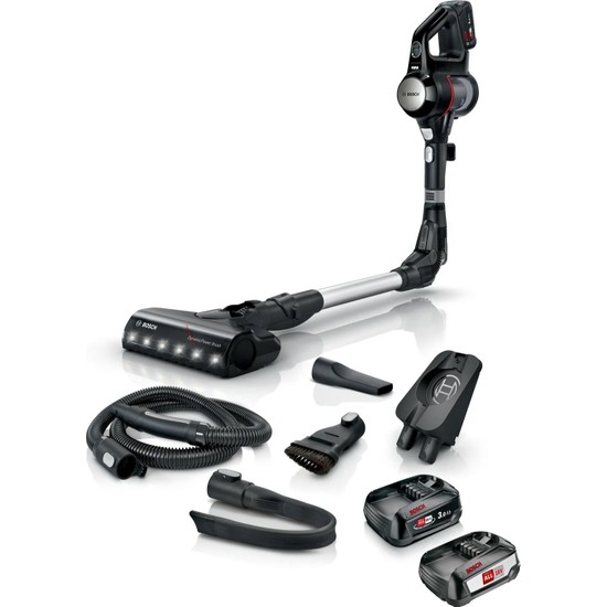 Bosch BBS712XTR Kablosuz Dikey Süpürge - Siyah, Çift Bataryalı, Toz Haznesi Var, Şarjlı Kullanım