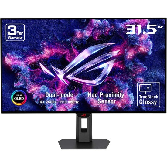 ASUS ROG STRIX XG32UCWMG 31.5 OLED GAMING DUAL MODE 3840x2160 0.03ms 4K -240Hz/ FHD-480Hz 1300cd DP HDMI USB 3 Yıl Garanti