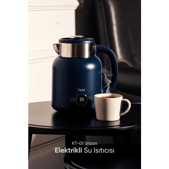 fressi 1.5 L Kapasiteli Elektrikli Su Isıtıcı Kettle Çelik Hazne ile Enerji Tasarruflu