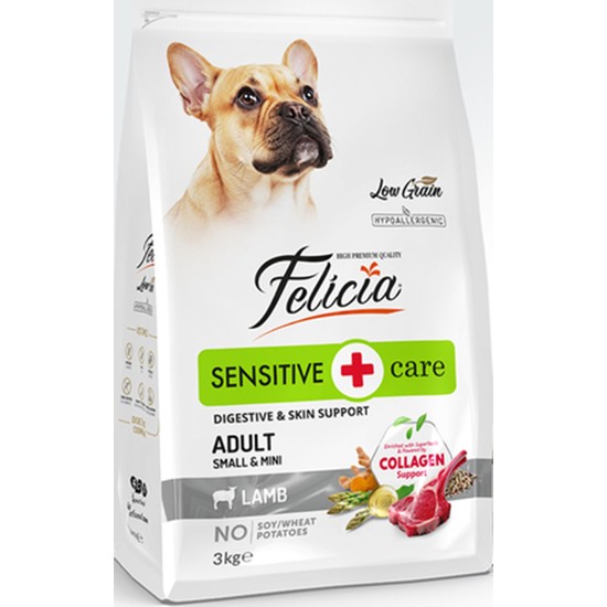 Felicia Hipoalerjenik Kuzulu Küçük Irk Yetişkin Köpek Maması 3 Kg Kolajen Destekli Besleyici Formül