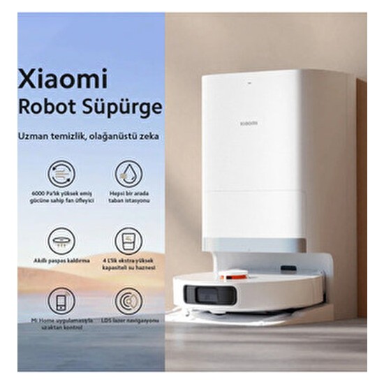 Xiaomi Yeni Robot Vacuum Çöp Istasyonlu Kendini Temizleyen Akıllı Robot Süpürge - 6000PA Yüksek Emiş