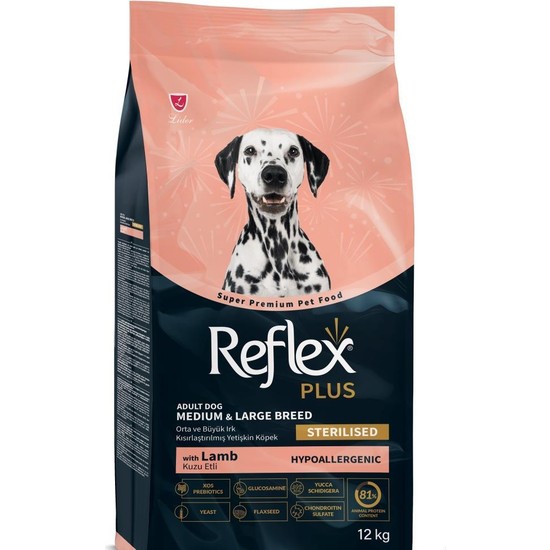 Reflex Plus Kuzu Etli Orta ve Büyük Irk Kısırlaştırılmış Yetişkin Köpek Maması 12 kg