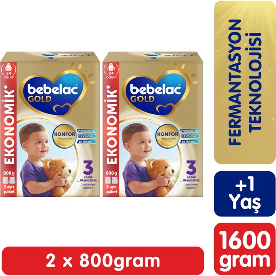 Bebelac Gold Konfor 3 Devam Sütü 6-9 Ay 800 Gr x 2 Adet 1600 Gr