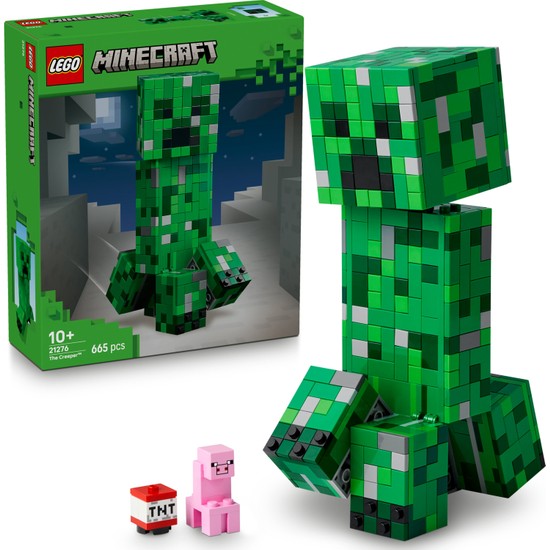 LEGO ® Minecraft Creeper 21276 - Video Oyunu Seven 10 Yaş ve Üzeri Çocuklar için Yaratıcı Aksiyon Figürü Yapım Seti (665 Parça)