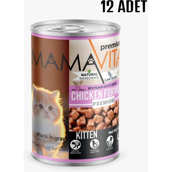Mamavita Tavuk Etli Yavru Kedi Maması 12 Adet