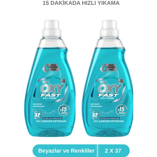 Mr.Oxy Fast 1,48 lt Hızlı Yıkama Sıvı Çamaşır Deterjanı - Beyazlar ve Renkliler İçin 74 Yıkama