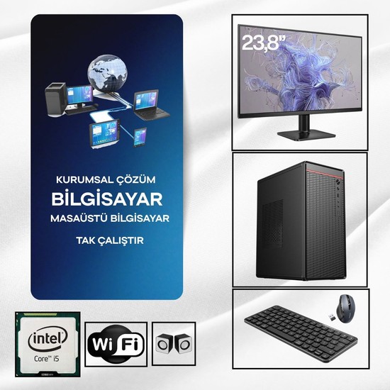 Dagmor BN2015048 Intel I5 3470 16GB Ram 480 GB SSD 23.8'' Ekran Full Set Masaüstü Bilgisayar Kasası +Wifi