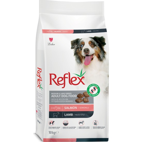Reflex Duo Protein Somonlu & Kuzu Etli Orta ve Büyük Irk Yetişkin Köpek Maması 10 kg
