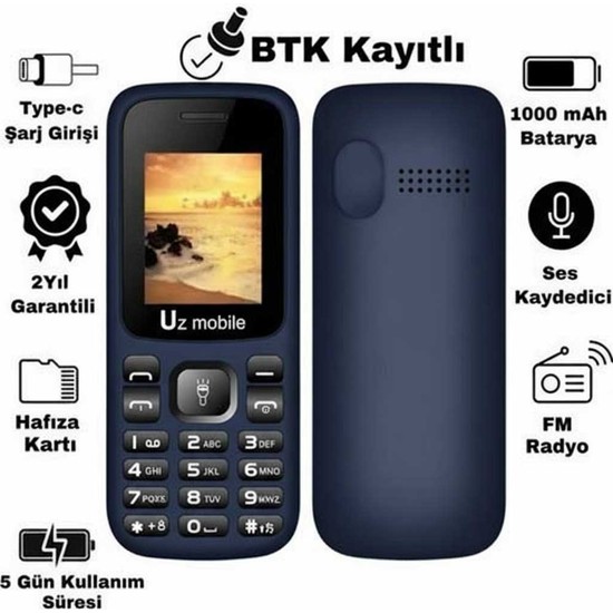 Uz Yerli Üretim Tuşlu Asker Telefonu -Uz Türkiye Garantili