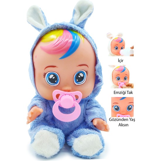 Toyx Ağlayan Ve Konuşan Et Bebek Mavi Renkli 20 cm Eğlenceli Oyun Arkadaşı