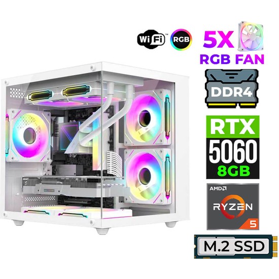 Xaser Astra X120 Ryzen 5 5600X 16GB Ram 512GB M.2 Nvme SSD 8gb RTX5060 Oyuncu Tavsiye Sistem