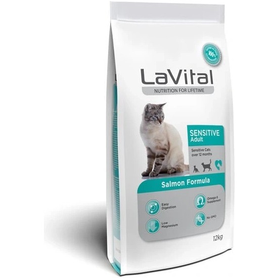 Lavital Sensitive Somonlu Yetişkin Kedi Maması 12 kg