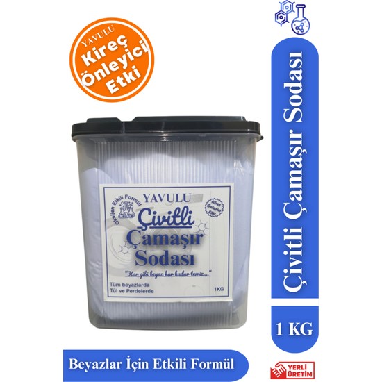 Yavulu Çivitli Çamaşır Sodası Çivit Etkili Optik Beyazlık 1kg Çivitli Leke Sökücü Beyazlatıcı