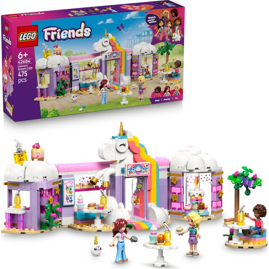 LEGO ® Friends Renkli Düşler Kafe 42684 – 6 Yaş ve Üzeri Çocuklar için 3 Mini Bebek İçeren Yaratıcı Oyuncak Yapım Seti (475 Parça)