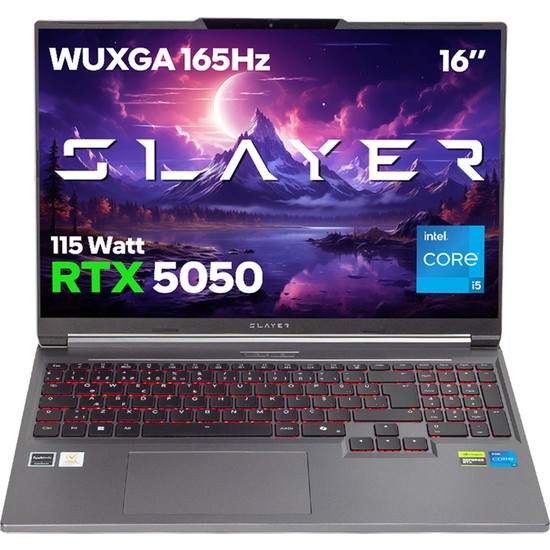 Game Garaj Slayer X5T-5050 C7 Intel Core I5 13500HX 16GB Ram 1tb SSD RTX5050 16" Wuxga 165Hz IPS Freedos Oyuncu Laptop