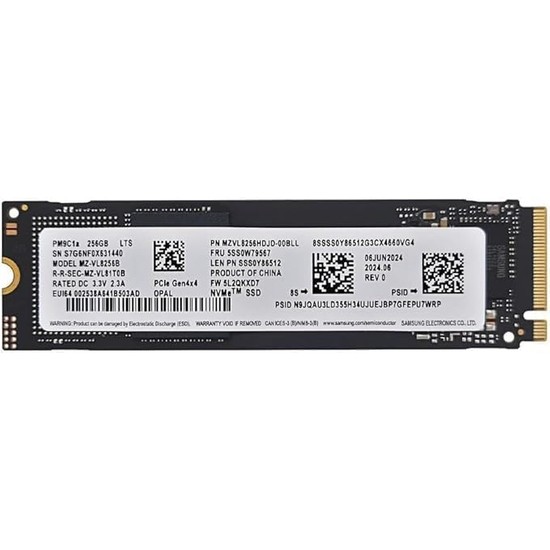 Samsung PM9C1A 256GB Pcıe GEN4X4 Nvme SSD M.2 2280 Model: MZ-VL8256B