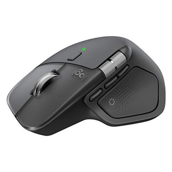 Logitech MX Master 4 Dokunsal Geri Bildirim Özellikli 8000 DPI Optik Sensörlü Sessiz Kablosuz Bluetooth Mouse, Koyu Gri