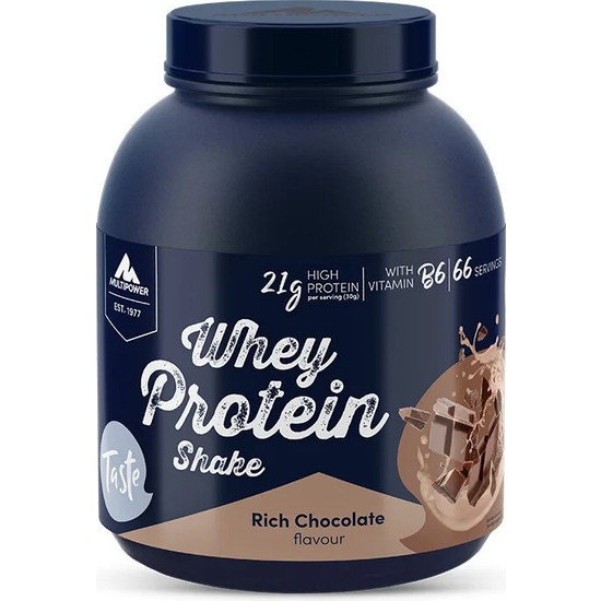 Multipower Whey Protein Shake 2000 gr Çikolata Aromalı Toz Formda Yüksek Protein İçeriği