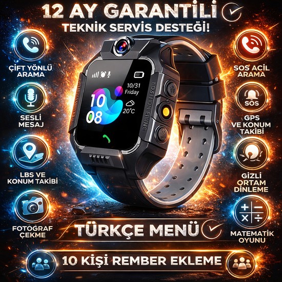 Emirgan Akıllı Çocuk Takip Saati SIM Kartlı GPS Konum Takibi ile Çift Yönlü Arama Özelliği
