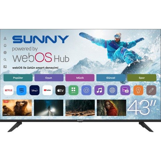 Sunny SN43FMLN-W02S 43'' 109 Ekran Uydu Alıcılı Full HD webOS LED TV
