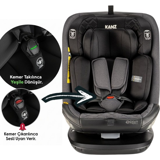 Kanz Orbit i-Size (0-36kg) Oto Koltuğu Siyah