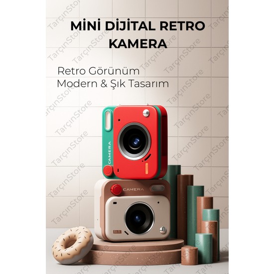 Mini Dijital Retro Kamera-(Hafıza Kartı Hediyeli)