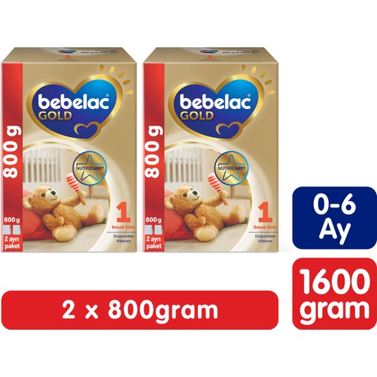 Bebelac Gold Konfor 1 Bebek Sütü 0-6 Ay 800 Gr x 2 Adet 1600 Gr