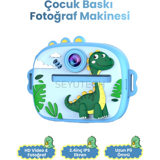 Seyutech Çocuk Kamerası Dijital Hd Video Kayıt ve Fotoğraf Termal Resim Kağıt Baskılı Yazıcı