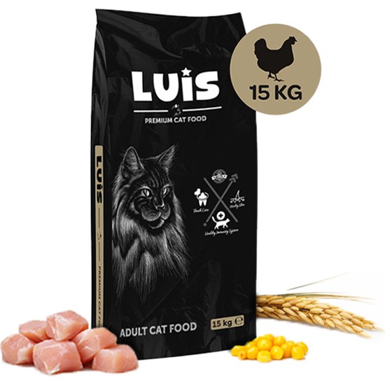 Luis Tavuklu 15 kg Kedi Maması Ekonomik Segment ile Yetişkin Kedilere Özel Lezzetli Mama