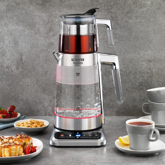 Schafer Teanest Inox Cam Çay Makinesi 2 L Kapasite ile Şık Tasarım ve Güvenli Kullanım