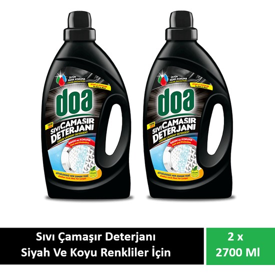 Doa Sıvı Çamaşır Deterjanı Siyah ve Koyu Renkler 2 x 2700 ml