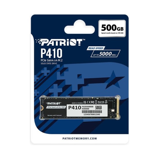 Patriot P410 500GB 5000/2300MB/S Pcıe Gen4 X4 Nvme 1.4 M.2 SSD Disk (P410P500GM28H)