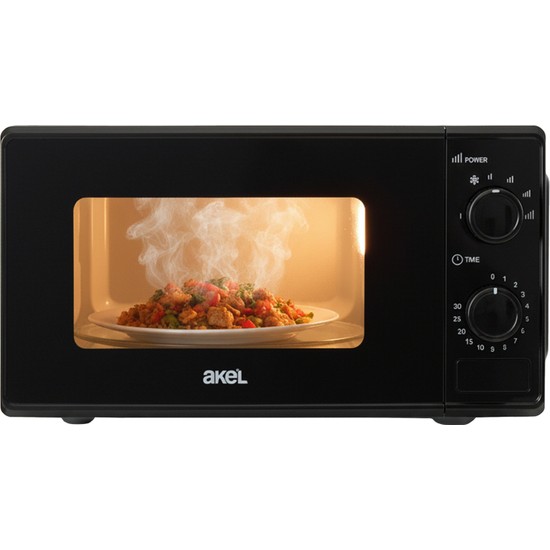Akel AMD160 20 Lt 700W Inverter Siyah Mikrodalga Fırın, 4 Kademeli Isı, Buz Çözdürme, 0-30 Dakika Zaman Ayarlı