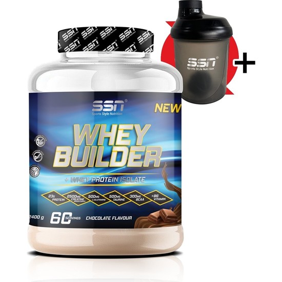 SSN Sports Style Nutrition SSN Whey Builder 2400 Gr Çikolata Aromalı 60 Porsiyon Yetişkin Kullanıcılar İçin Protein Takviyesi