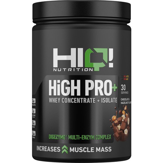 HIQ Nutrition High Pro+ 900 gr Çikolata ve Fındık Aromalı Toz Sporcu Besini Yetişkinler İçin