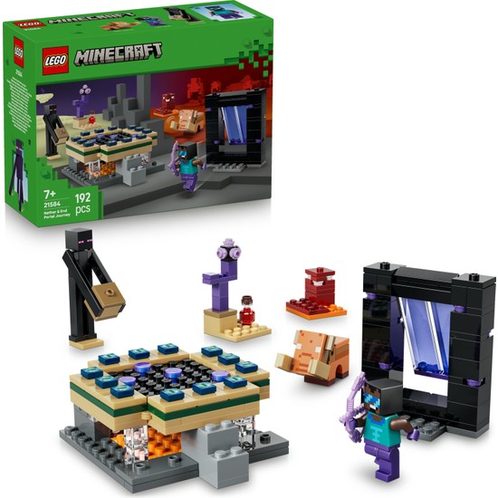LEGO ® Minecraft® Nether ve End Geçidi Yolculuğu 21584 - 7+ Yaş için Minifigür İçeren Yaratıcı Oyuncak Yapım Seti (192 Parça)