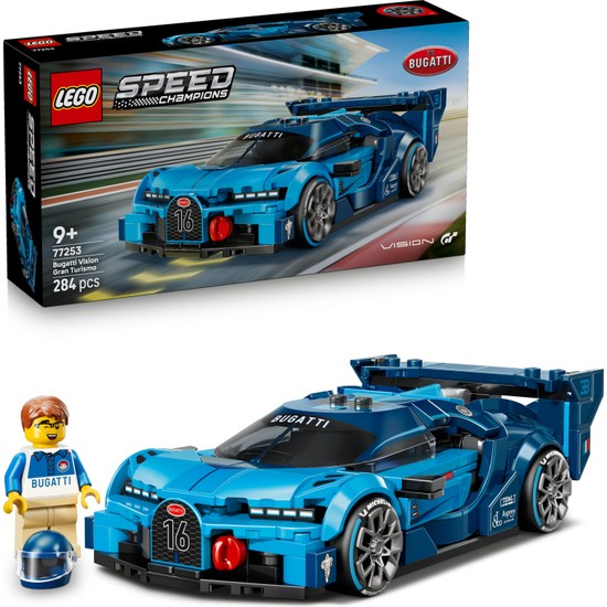 LEGO ® Speed Champions Bugatti Vision Gran Turismo Hiper Spor Araba 77253 - 9+ için Minifigür İçeren Oyuncak Yapım Seti (284 Parça)