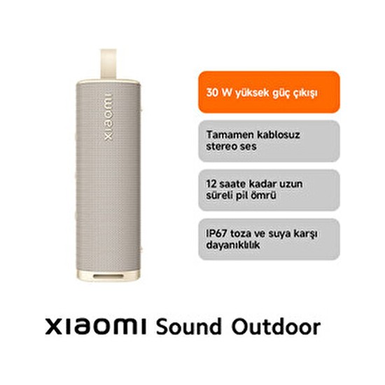 Sound Outdoor 30W IP67 Taşınabilir Bluetooth Hoparlör Altın (Xiaomi Türkiye Garantili)