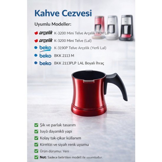 Arçelik Telve Kahve Makine Cezvesi 3200 3190 P Beko 2113 Lal