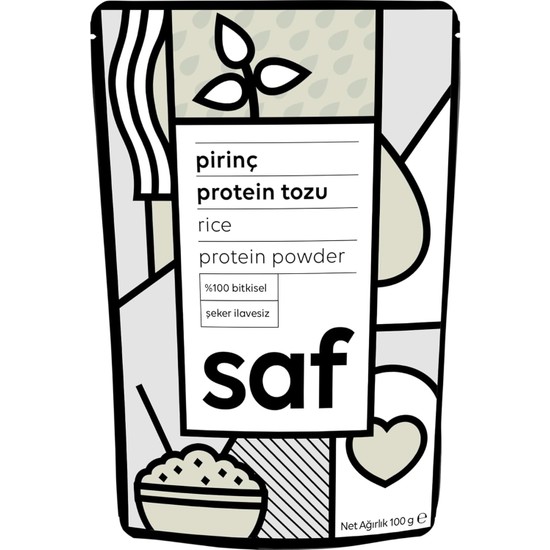 Saf Nutrition Vegan Pirinç Proteini Tozu 100 gr Sporcu Besin Takviyesi