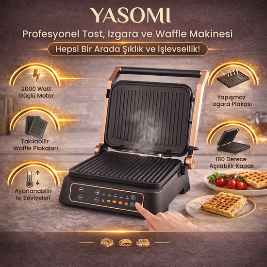 Yasomi FS-100CG Profesyonel Tost Izgara ve Waffle Makinesi
