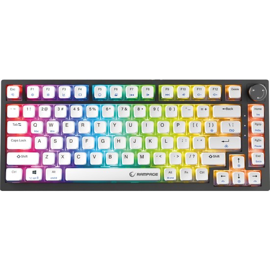 Rampage Zenıth Pro Siyah Hot Swap 8000 Hz Gasket Manyetik Rgb Rapid Trigger Gateron Switch Us Layout